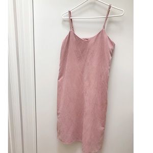 Midi length pink slip style dress